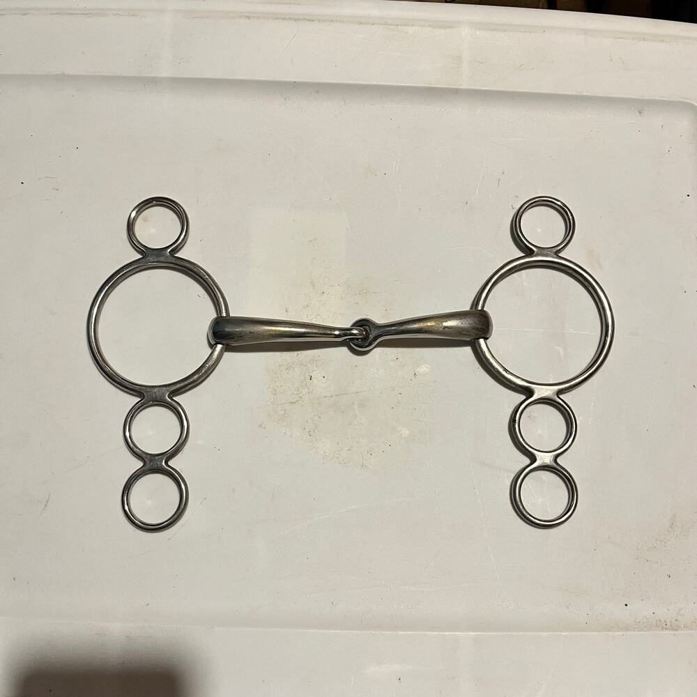 3-Ring Elevator Snaffle Horse Bit 5.5”